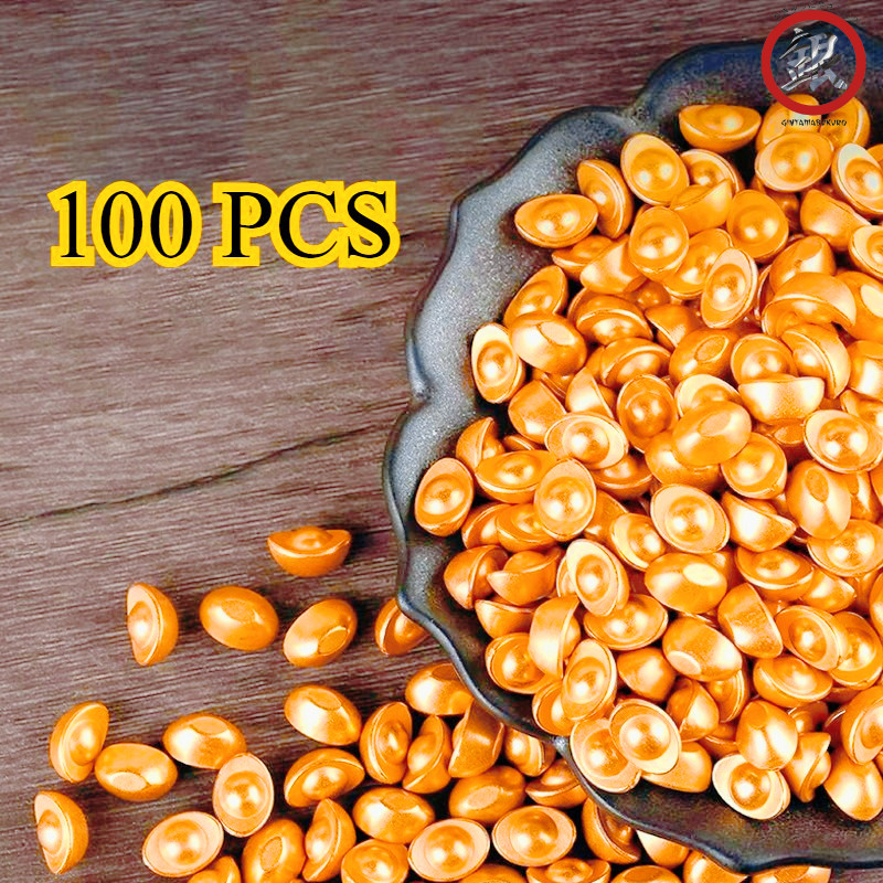 100PCS/Set Ornamen Yuan Bao Yen Pao Feng Shui Dekorasi Uang Imlek Yuan Bao Emas Mini Lucky Yen Bao