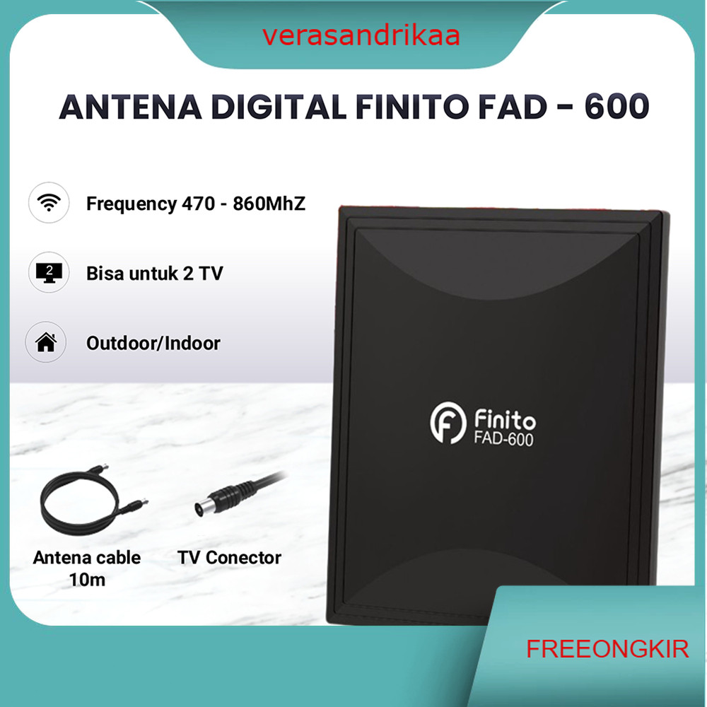 Antena TV Digital Finito FAD-600/Z Indoor & Outdoor Support STB