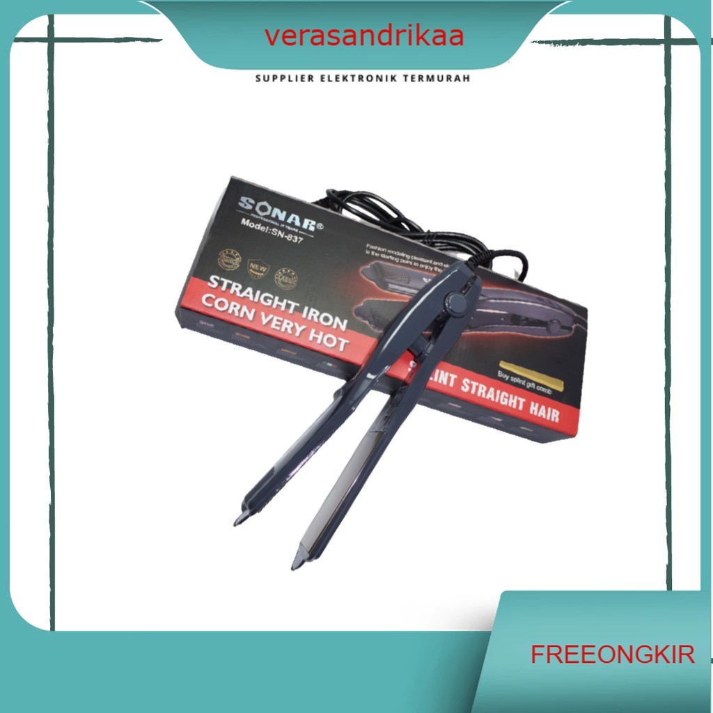 Catok Sonar SN-837 / Catok 2in1 Pelurus Rambut