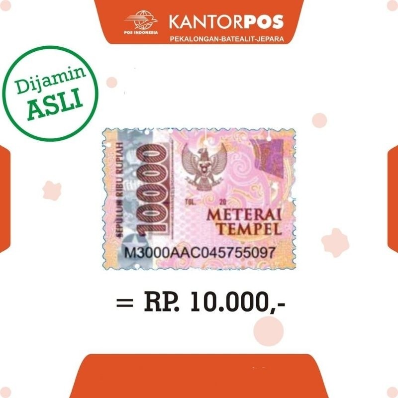 

Materai Asli Ori 10000