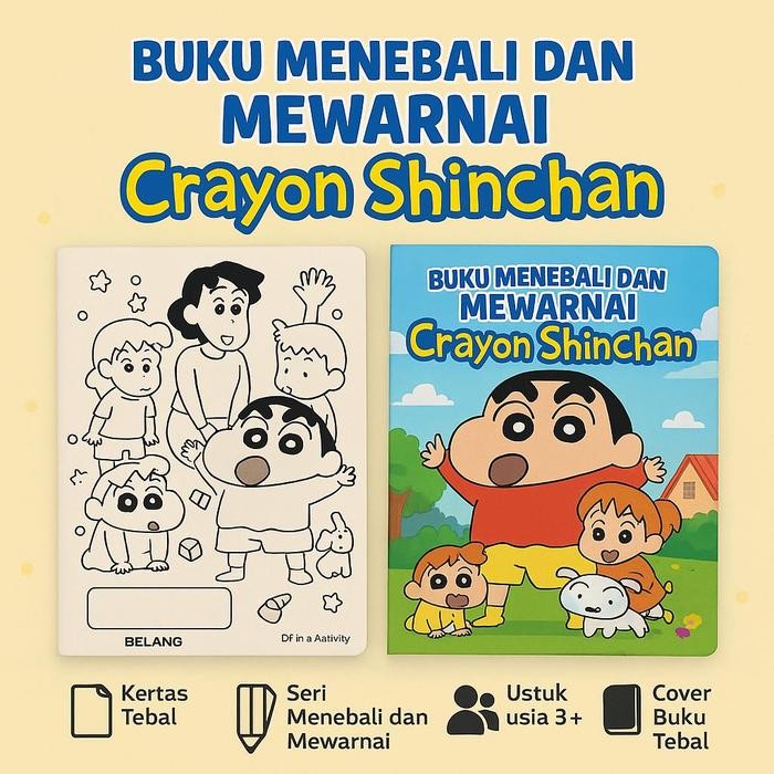 

DpinxAaTivityBuku Gambar Menebali dan Mewarnai Crayon Shinchan Karakter Lucu – Edukasi & Hiburan Kreatif | Buku Aktivitas Belajar Menggambar untuk PAUD TK SD - A4