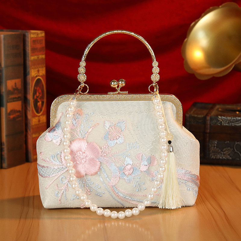 Tas Pesta Wanita Elegan - Tas Pesta Wanita 943 - Tas Oriental dengan Bordiran Bunga - Tas Elegan