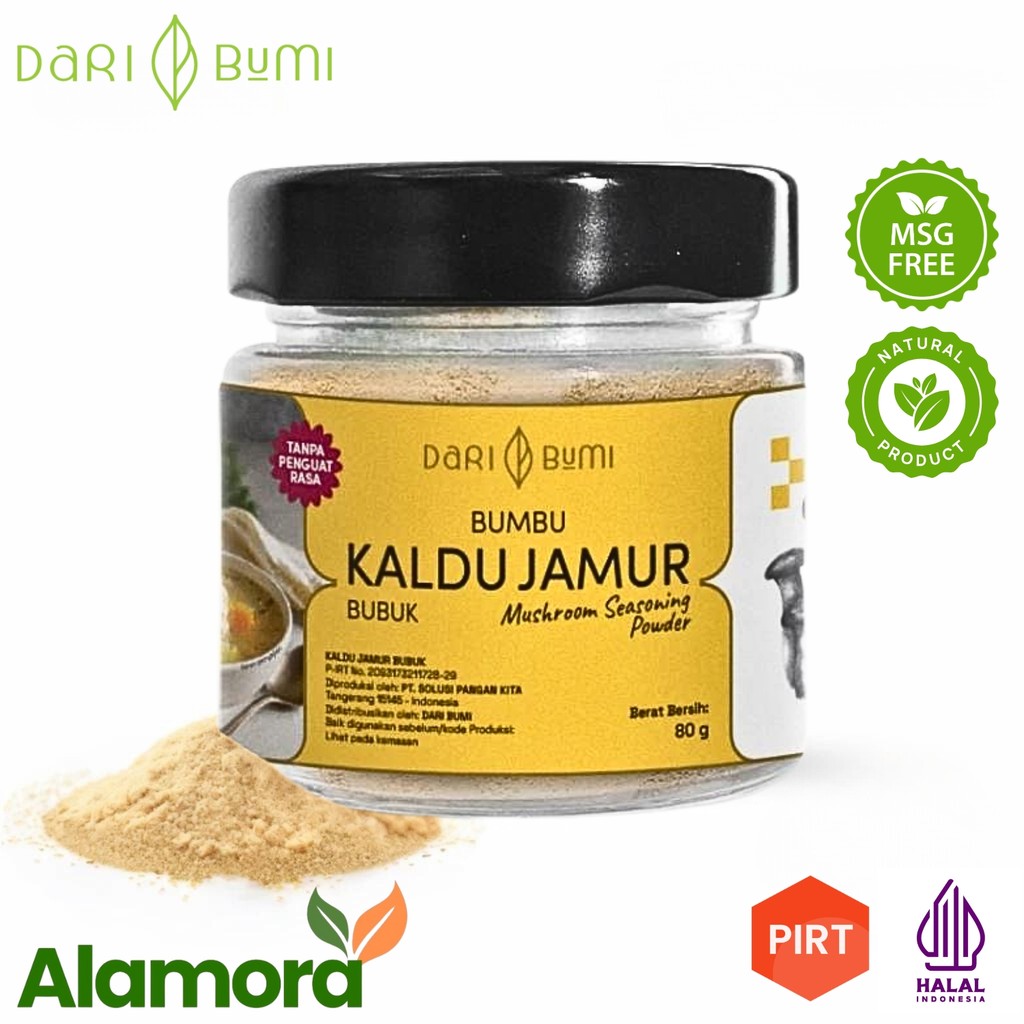 

Dari Bumi Kaldu Jamur Bubuk Asli Mushroom Seasoning Powder 80 Gram Mpasi Non MSG