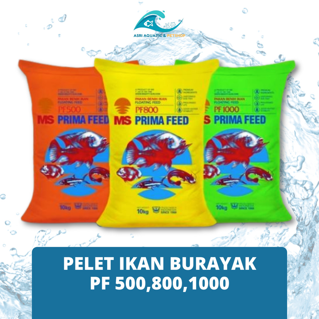 Pakan Benih Burayak Ikan PF 500, PF 800, PF 1000 Repack 1kg 500g Guppy Cupang Mengapung Floating Mol