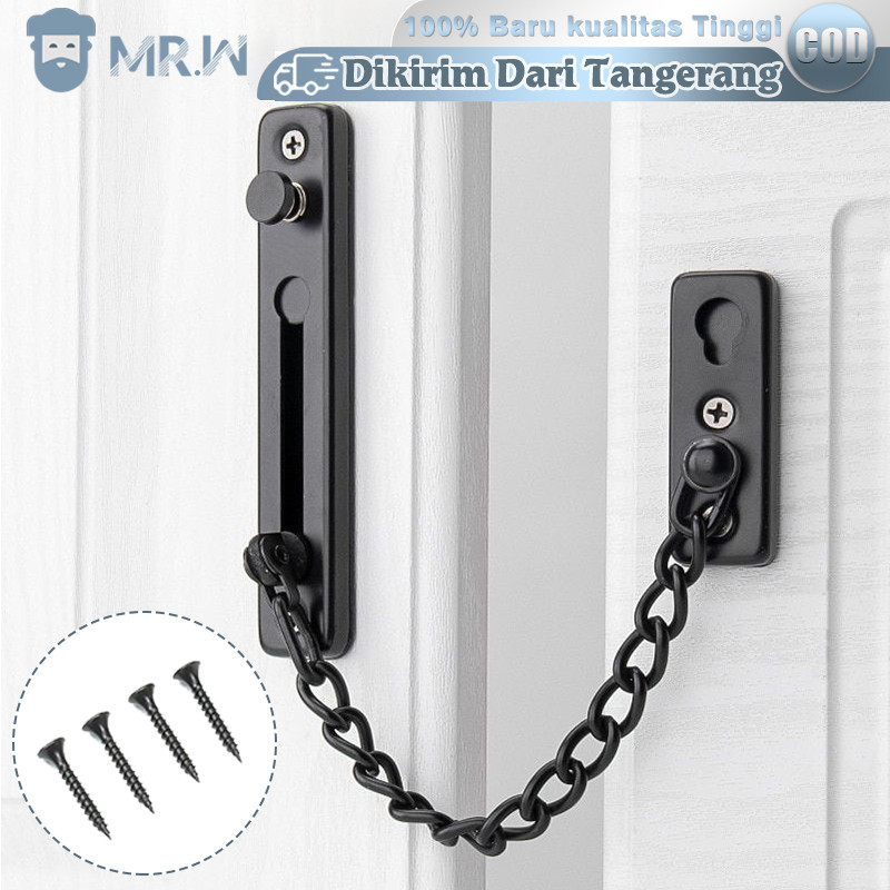 Grendel Rantai Pintu Stainless Selot Pintu Rumah Rantai Anti Maling Grendel Rantai Jendela Door Chai