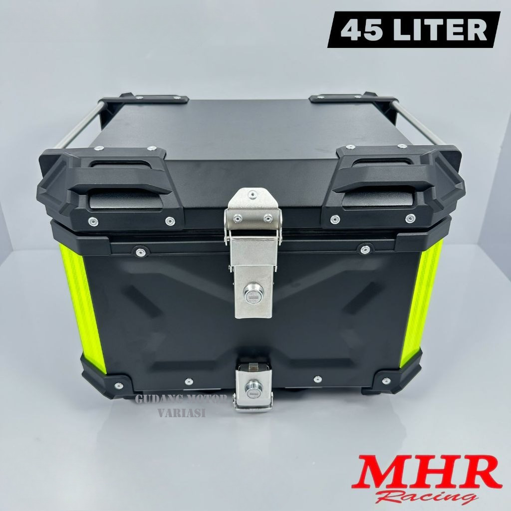 BOX Bagasi Motor MHR Racing 45 LITER BLACK UNIVERSAL For Honda/Yamaha/CB X/CB R/MEGA PRO/VERZA Dll