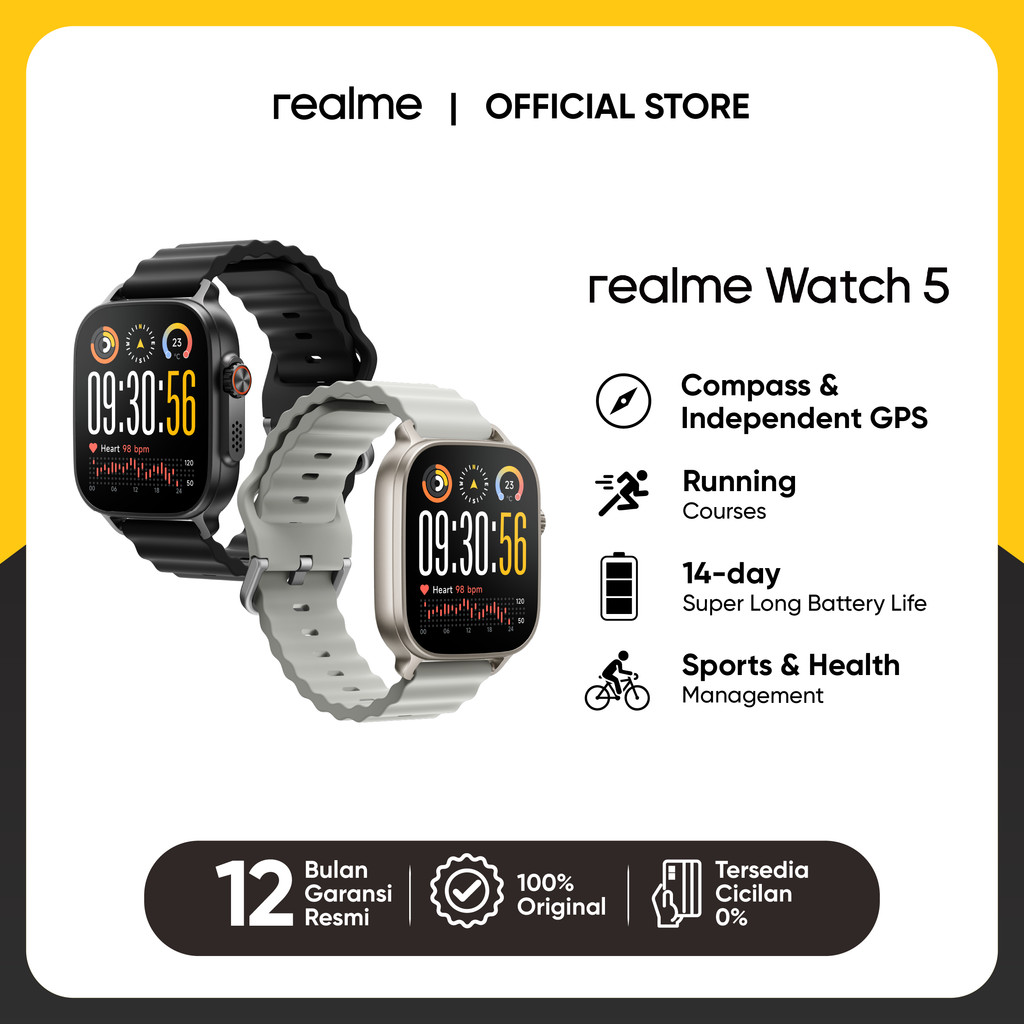 realme Watch 5 (Compass & Independent GPS | Running Courses | 14-day Super Long Battery Life | Sport