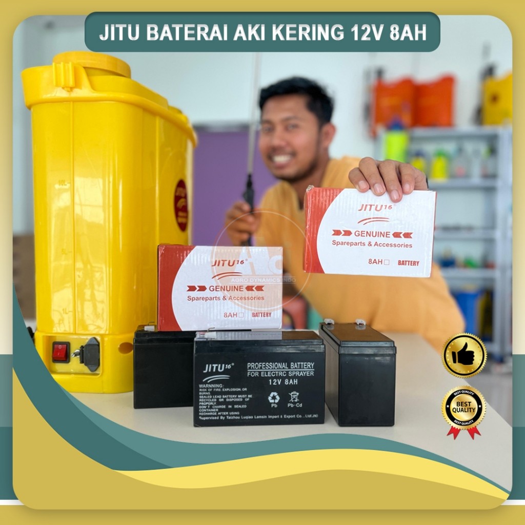 JITU Baterai Aki Kering 12V 8AH – Accu Sprayer Elektrik 2.2kg | Original & Berkualitas