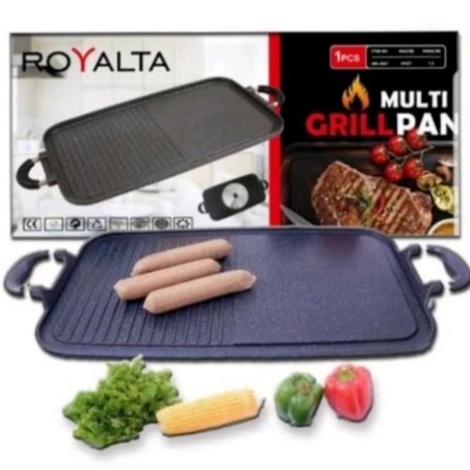 royalta multi grill pan panggangan BBQ pemanggang serbaguna 46cmx26cm - royalta grill pan