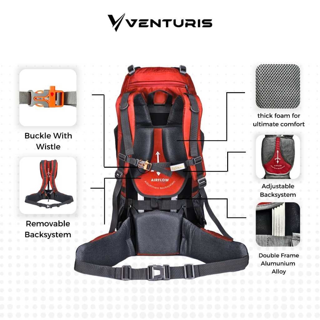 Tas Carrier Venturis Adonara 60L Tas Carrier Gunung Outdoor Adonara 60L