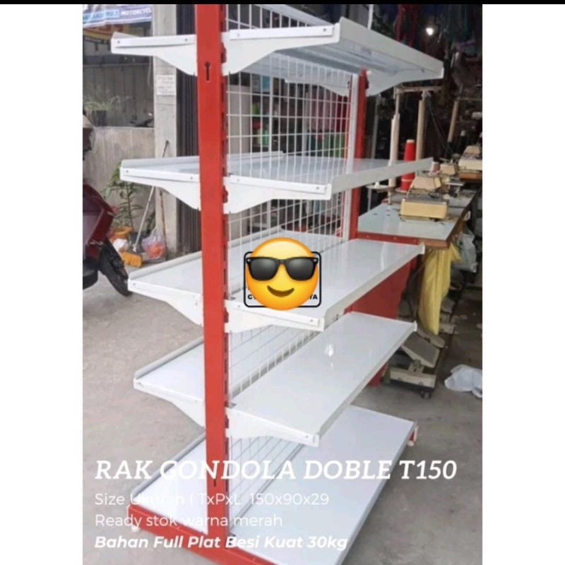 Rak Minimarket Double 5 Susun x 2 T. 150 cm Double Rak Gondola Dobel Starting & Jointer Rak Minimark