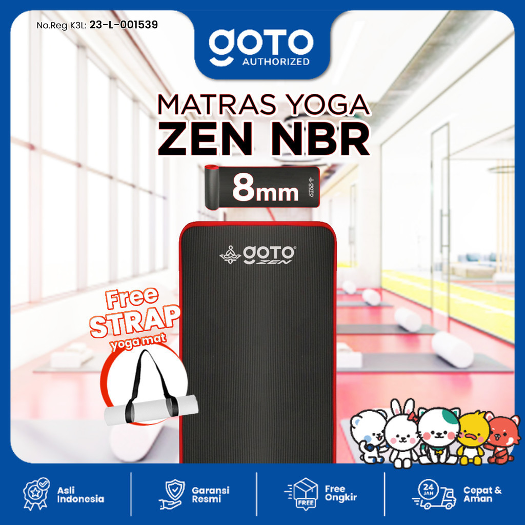 Goto Zen NBR Yoga Mat 8mm Matras Olahraga Poundfit Anti Slip Tebal