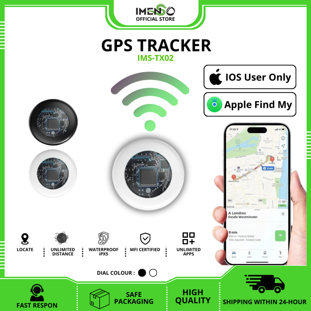 IMENSO KHUSUS APPLE IOS  gps mini pelacak lokasi tracker mobil alat jarak jauh untuk motor/tas/hp