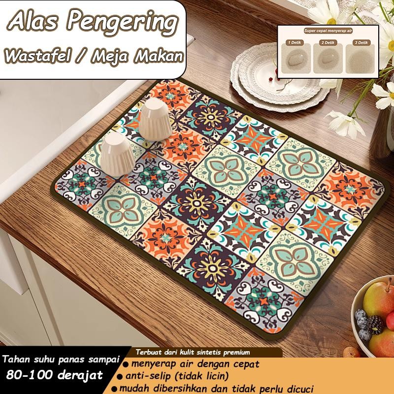 【NEW PRODUCT】Part 1 tatakan piring dan gelas motif tegel kunci menyerap air dan anti selip bahan kul