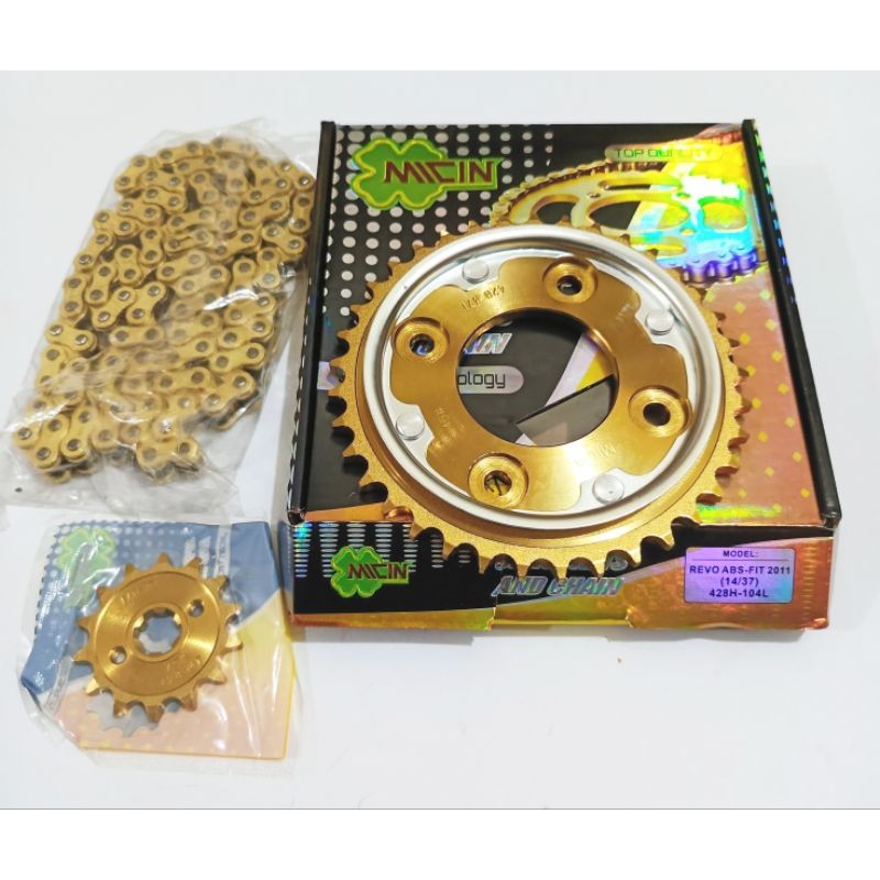 GEAR GIR SET KEV GOLD MOTOR HONDA BLADE REVO ABSOLUT REVO FIT, SPROKET CHAIN RANTAI DAN GIR MOTOR gi