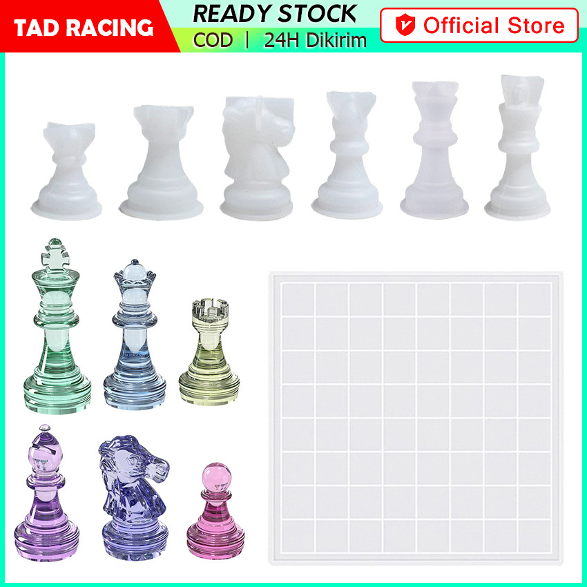 Cetakan silikon coklat fondant puding meja catur/Chess/Chessboard Shape Silicone Mold - Cetakan Resi
