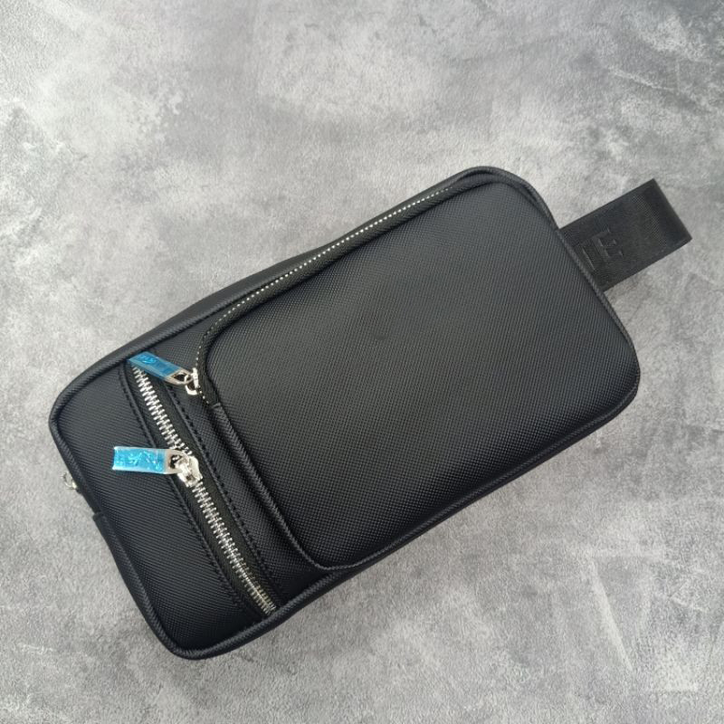 clutch pouch bag pria wanita kulit tas tangan import branded - Black