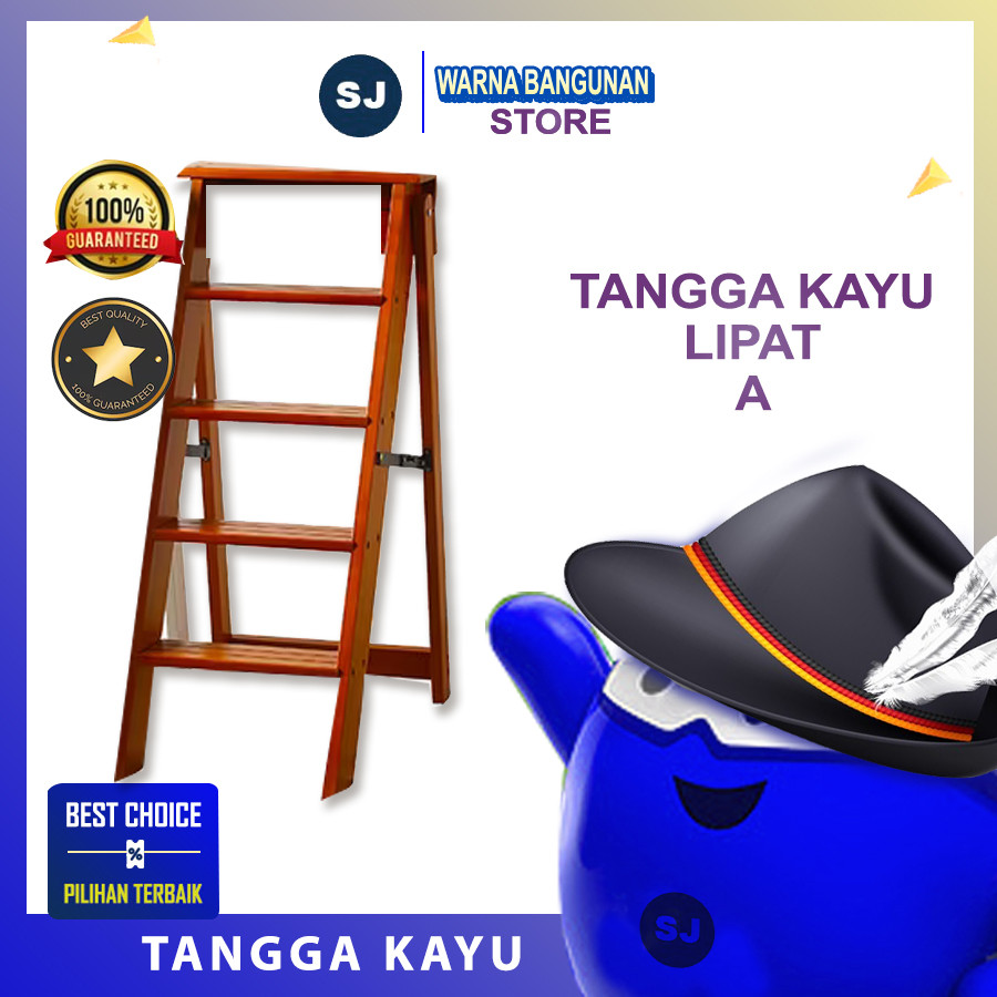 TANGGA KAYU LIPAT A 1 MTR 2 MTR 2,5 MTR 3 MTR KHUSUS MEDAN FREE ONGKIR (TIDAK TERIMA DILUAR MEDAN) 1