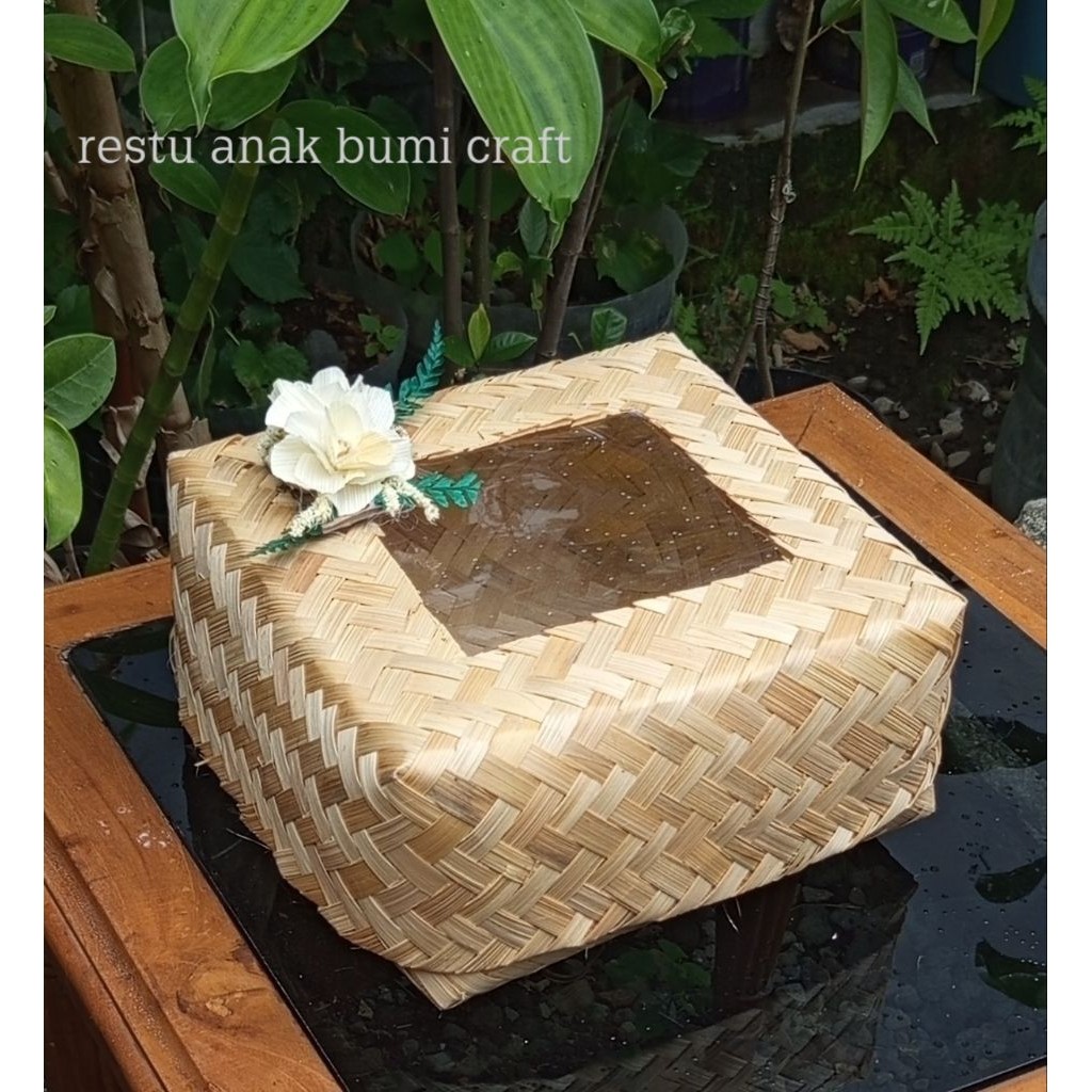 Besek mika free pita rustik free paking kardus dan bable warp | Wadah nasi | Box makanan | Hantaran 