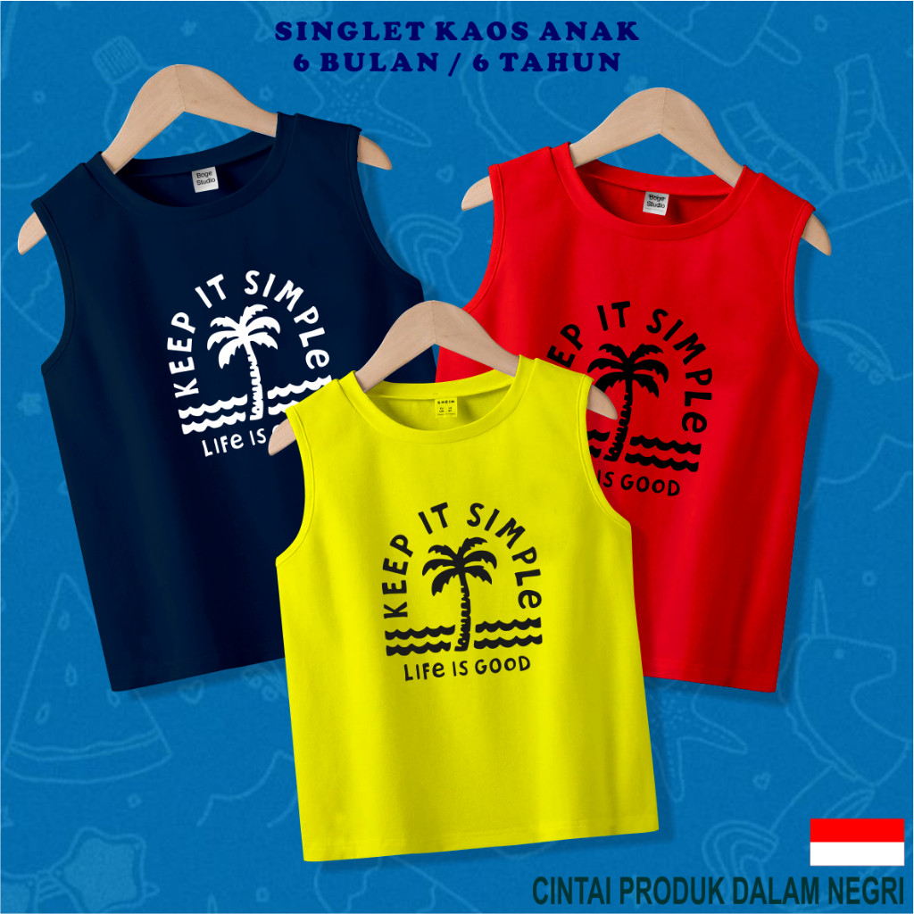 kaos singlet anak tutung laki-laki dan perempuan EDISI PANTAI