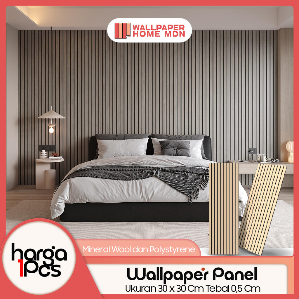Wallpaper Dinding Acoustic Panel 60x60cm Peredam Suara 3D Foam PVC Tebal 0.5cm