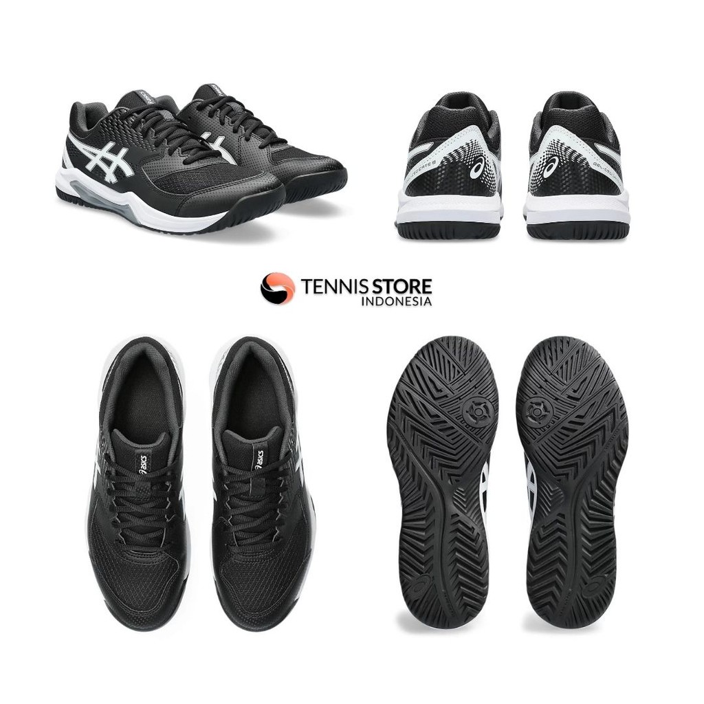 cuci gudang hot product sepatu tenis asics gel dedicate 8 / black white / tennis shoes