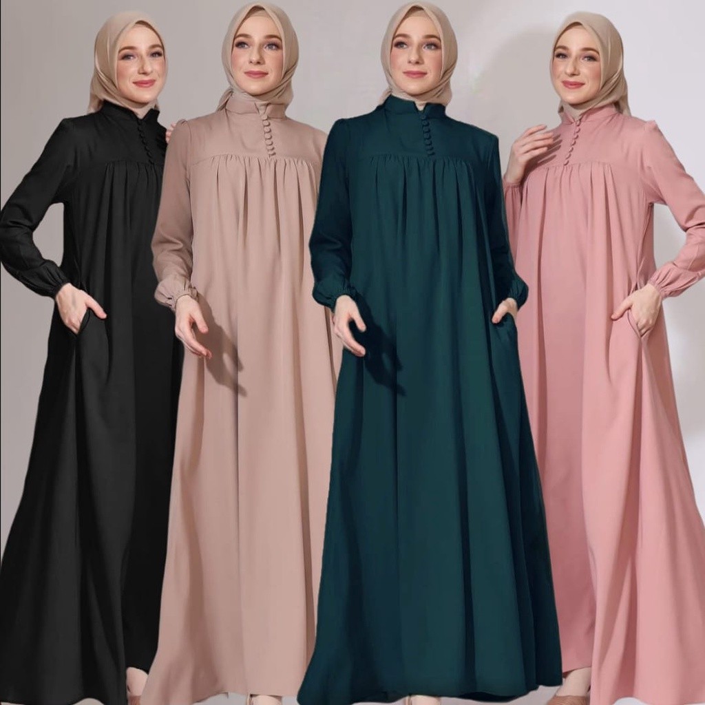 BJP - Baju Gamis Wanita Muslim Bahan Katun Toyobo Polos