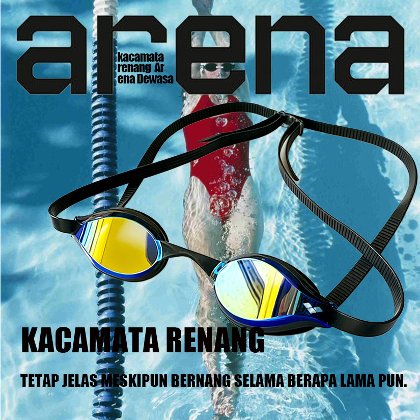 ARENA Kacamata Renang wanita Dewasa arena cobra track Anti Fog original arena mirror