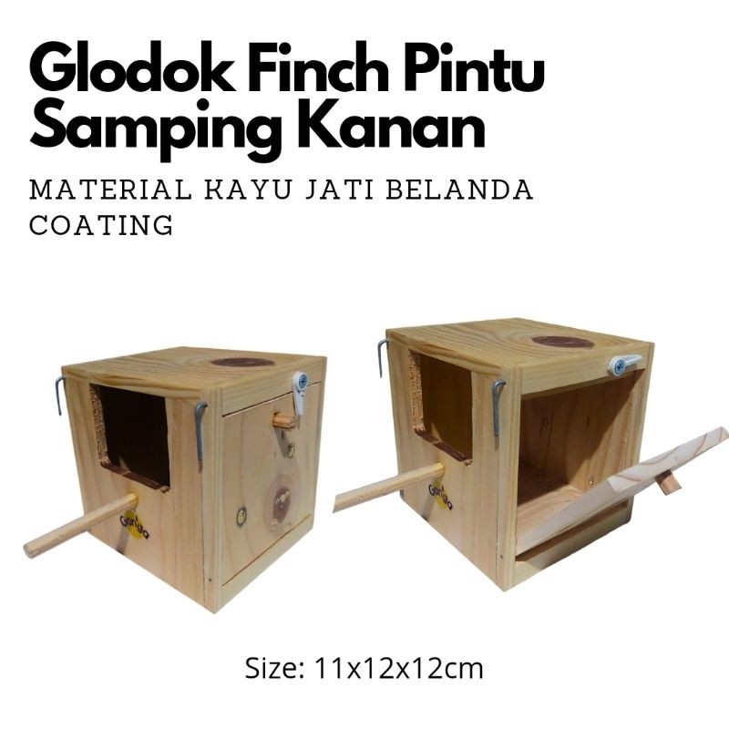 Glodok burung pintu samping cocok untuk finch, gould amadine,  zebra finch, emprit jepang dan burung