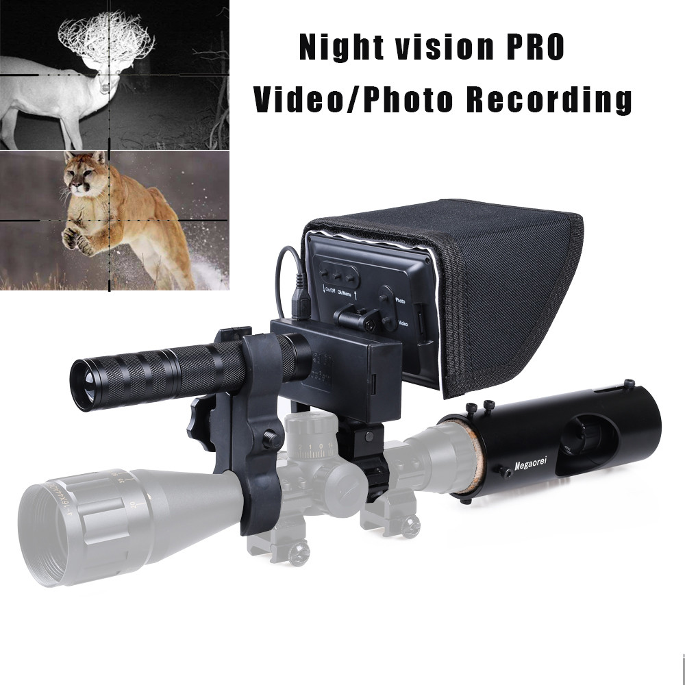 Megaorei 2 Hunting Riflescope Night Vision Scope IR Optics Sight Video Camera Infrared Laser LED 400