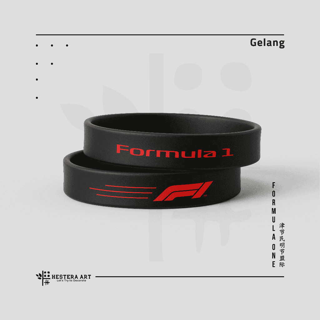 Gelang F1 Formula 1 Bracelet F1 Gelang Karet Bahan Silicone Rubber  | Merchandise F1 Team F1
