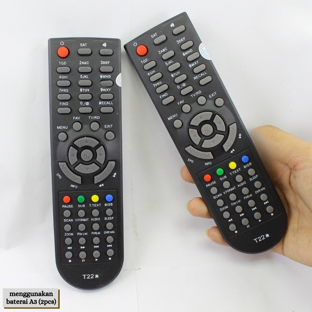 "Remote Receiver Tanaka T-22 HD Universal - Remot STB TV Digital Tanaka T22 Juragan Gold T22 Jurassi
