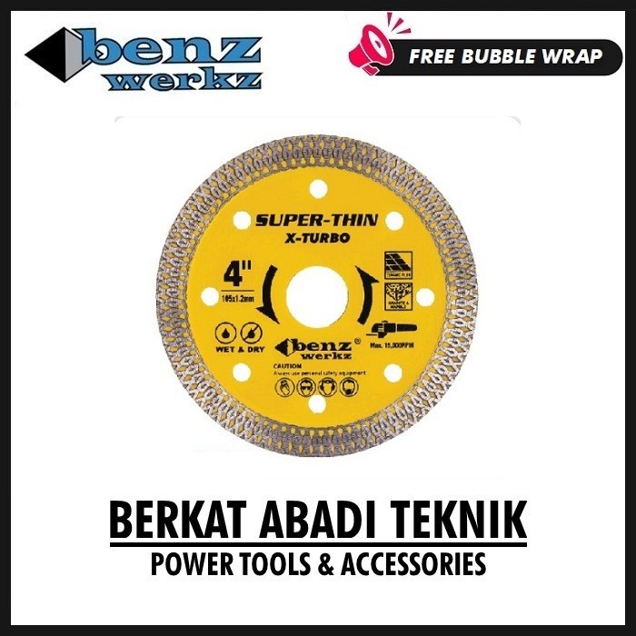 Benz Diamond Wheel X Turbo 4" Mata Potong Keramik Granit Batik Kuning