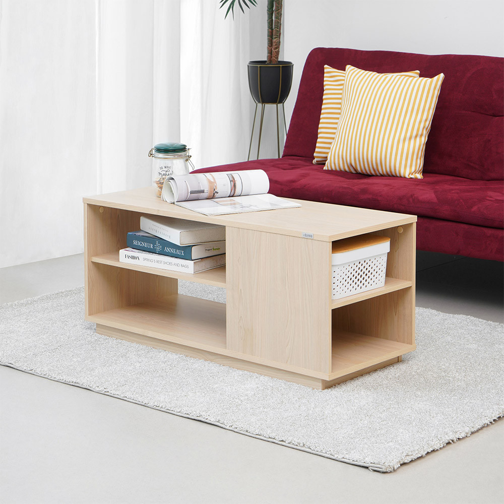 Informa Rana Meja Tamu Rectangle - Cokelat Maple Coffee Table Meja Ruang Tamu Serbaguna Meja Sofa Fu