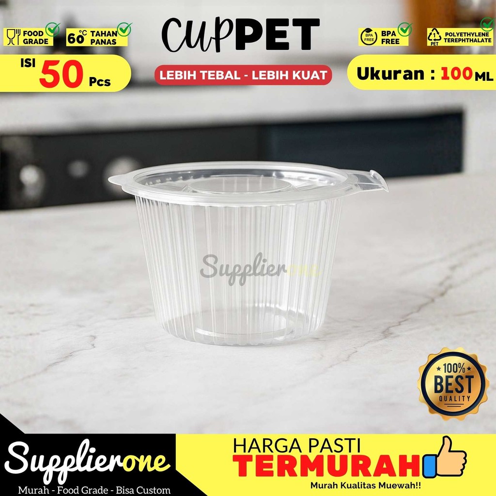 Cup Puding Cup Pat 100ml / Cup Pat Sambal /Wadah Sambal / Tempat Sambal / Kemasan Sambal saus