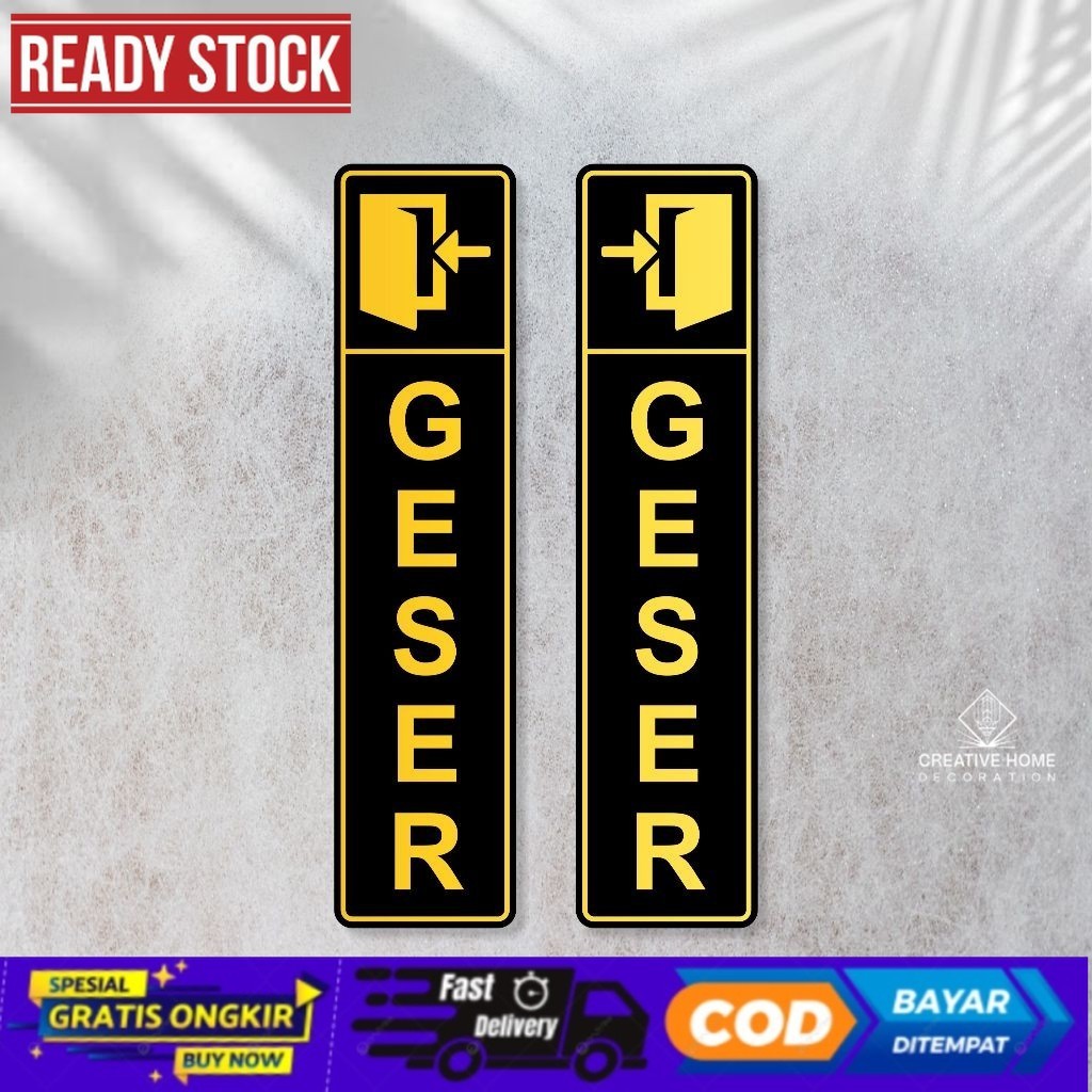 Tulisan logo pintu akrilik sign - PINTU GESER - tempel pintu geser