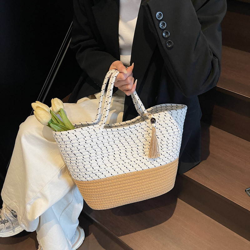 Boho Style Rattan Bag / Tas Anyaman Wanita Modis Simple / Tas Pantai Estetik / Tas Bali / Tote Bag