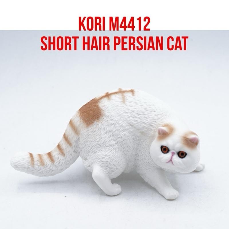 KORI Short Hair Persian Cat Kucing Persia Felis Catus Mainan Figure Binatang Miniature Hewan Animal 