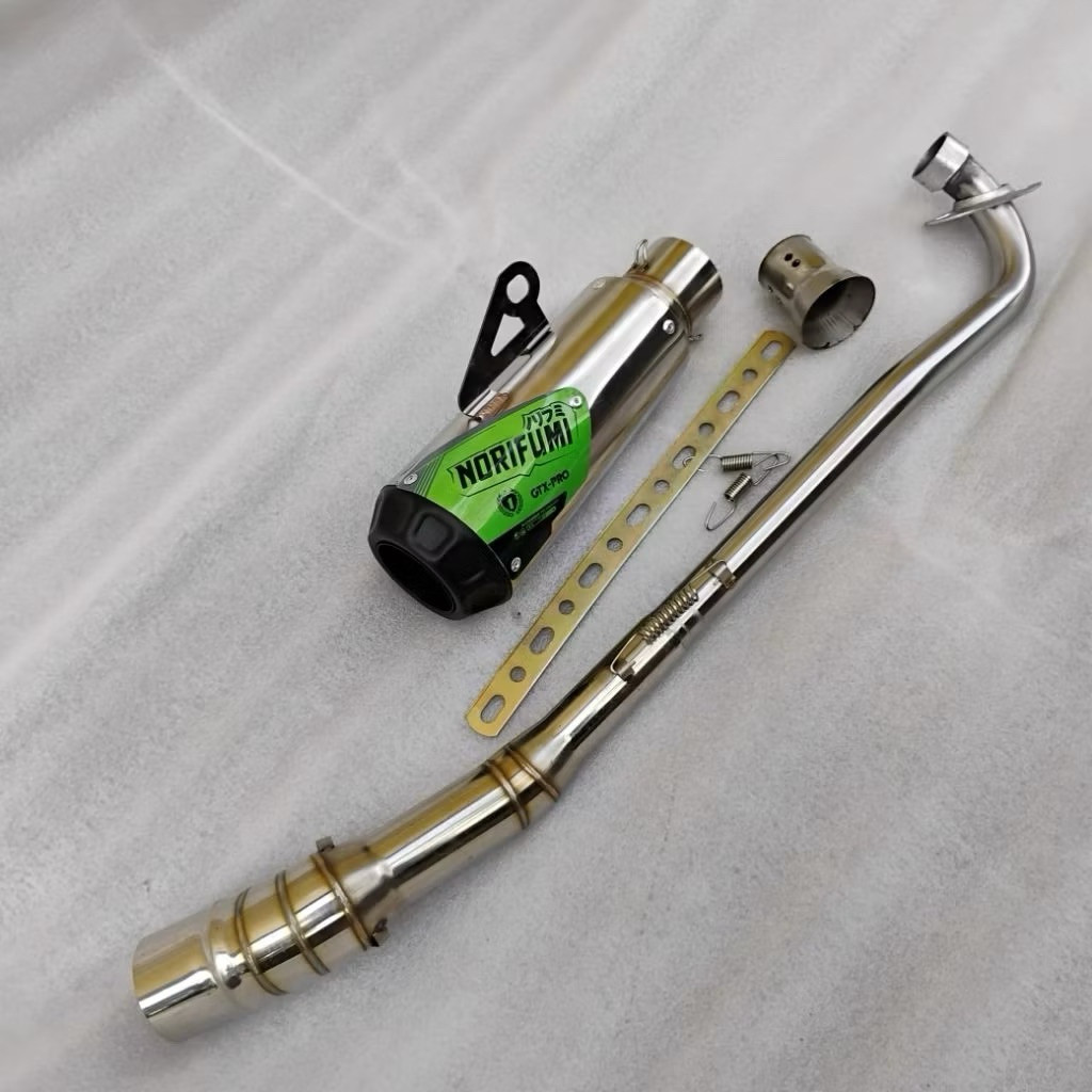 Knalpot norifumi gtx pro Hijau Fullset JUPITER SUPRA KHARISMA VEGA REVO SHOGUN BONUS BREKET DAN DB K
