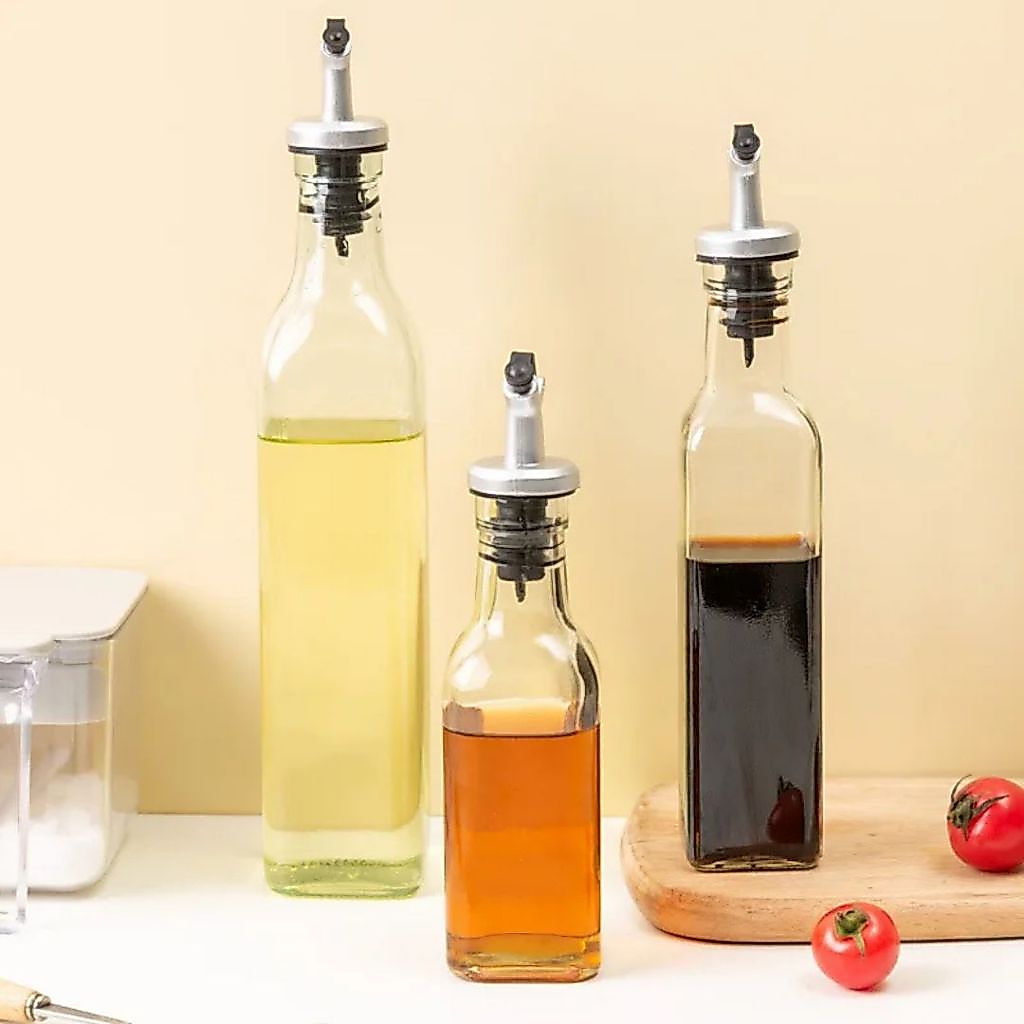 Botol Minyak Olive Oil Cooking Seasoning Bottle 500ml Bahan Kaca Tebal beserta Box