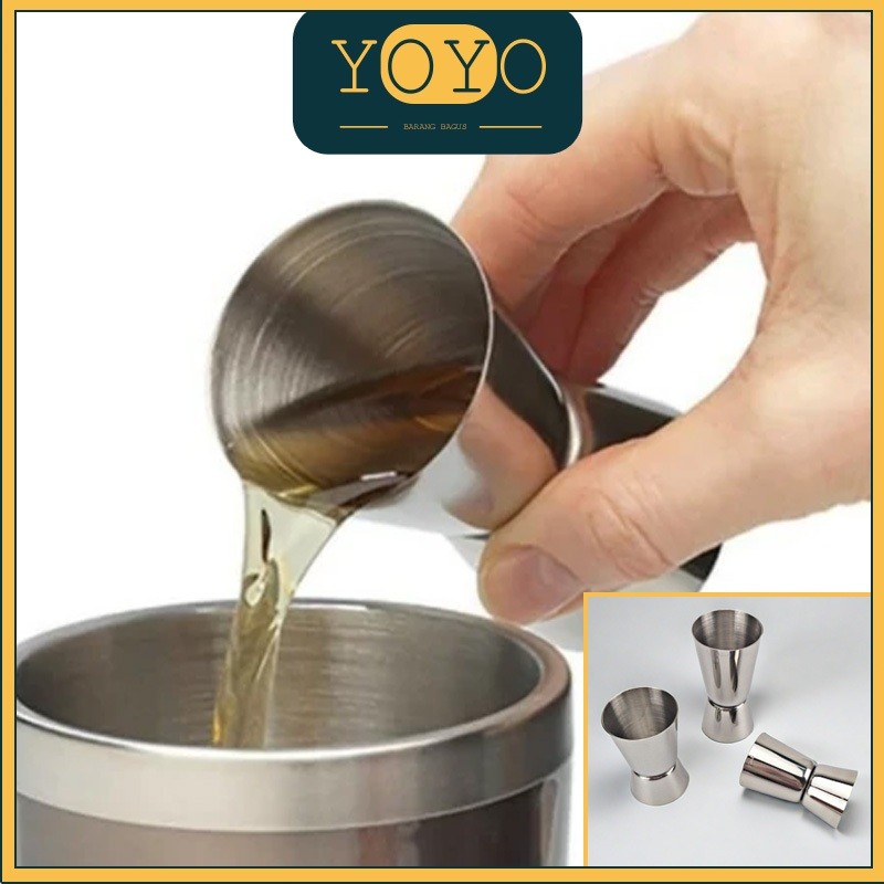 Stainless measure 15/30ml 20/40ml 25/50ml cc Measuring Cup / Gelas Ukur Gelas Takar Takaran