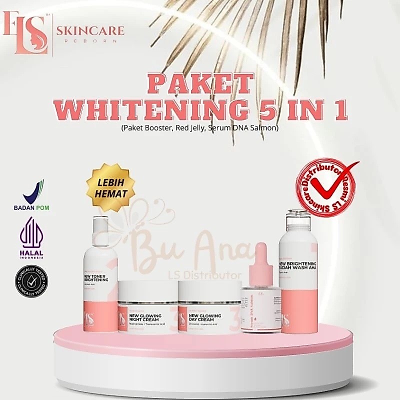 PAKET WHITENING EXTRA DAPAT 5 ITEM BOOSTER + DNA SALMON LS SKINCARE