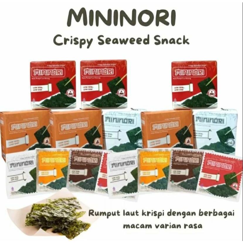 RISAOSHOP - MININORI SNACK RUMPUT LAUT RASA SAPI PANGGANG ISI 12PCS/ SNACK RUMPUT LAUT