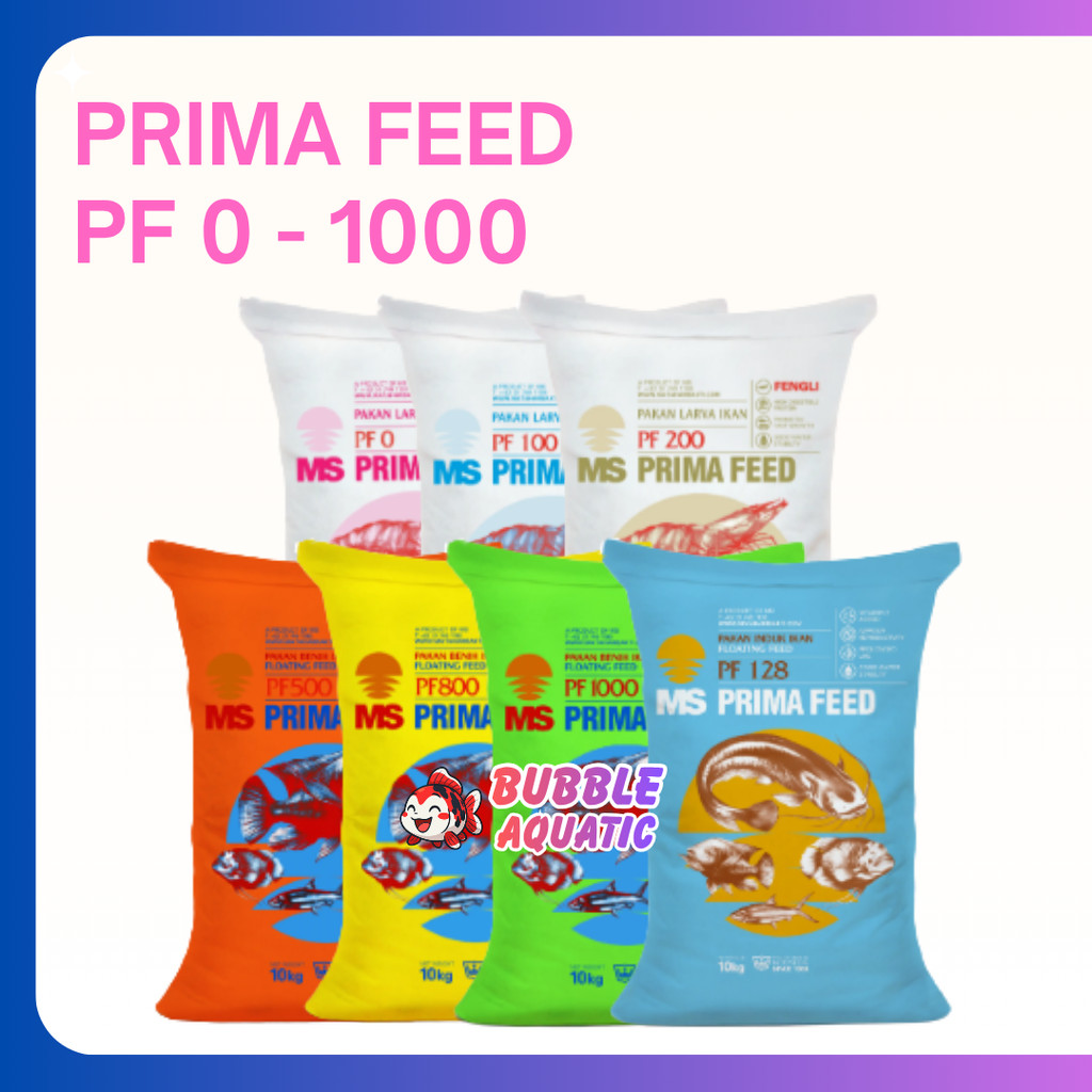 Pelet Prima Feed PF 0 / PF 100 / PF 200 / PF 500 / PF 800 / PF 1000 / PF 128 Kemasan Karung