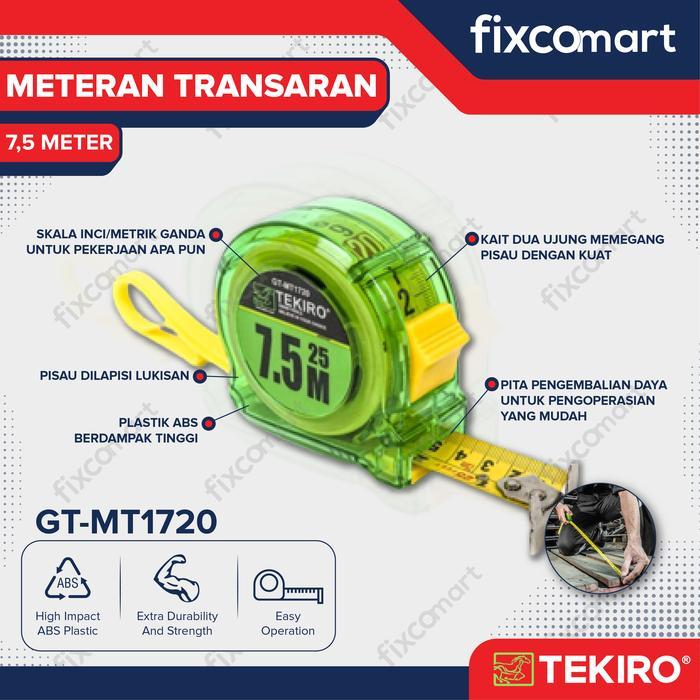 Tekiro Meteran Transparan 7.5 m / Tekiro Meteran 7.5 m