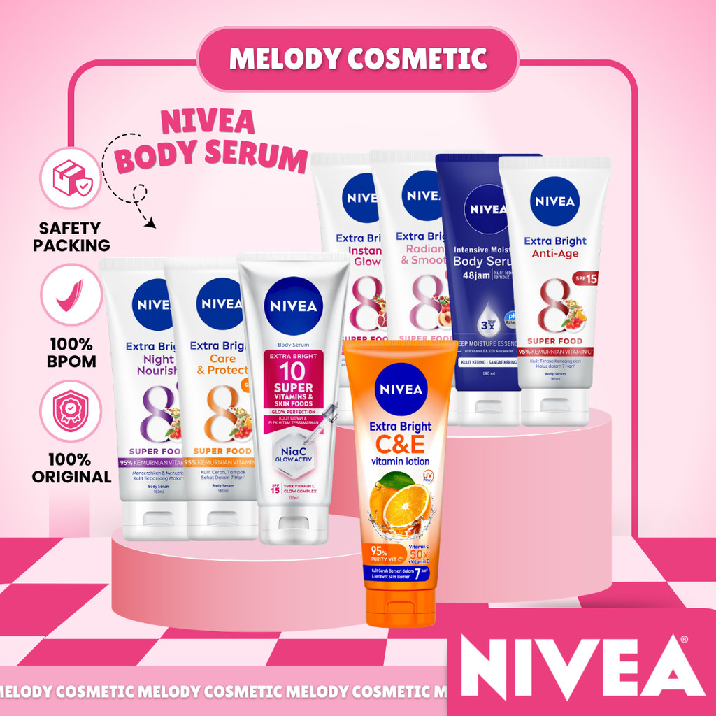 NIVEA BODY SERUM ORIGINAL| CARE&PROTECT/INSTAN GLOW/RADIANT SMOOTH/NIGHT NOURISH/INTENSIVE MOISTURE/