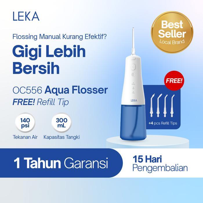LEKA OC556 Aqua Flosser Water Flosser Portable Pembersih Sela Gigi Rechargeable - OC556