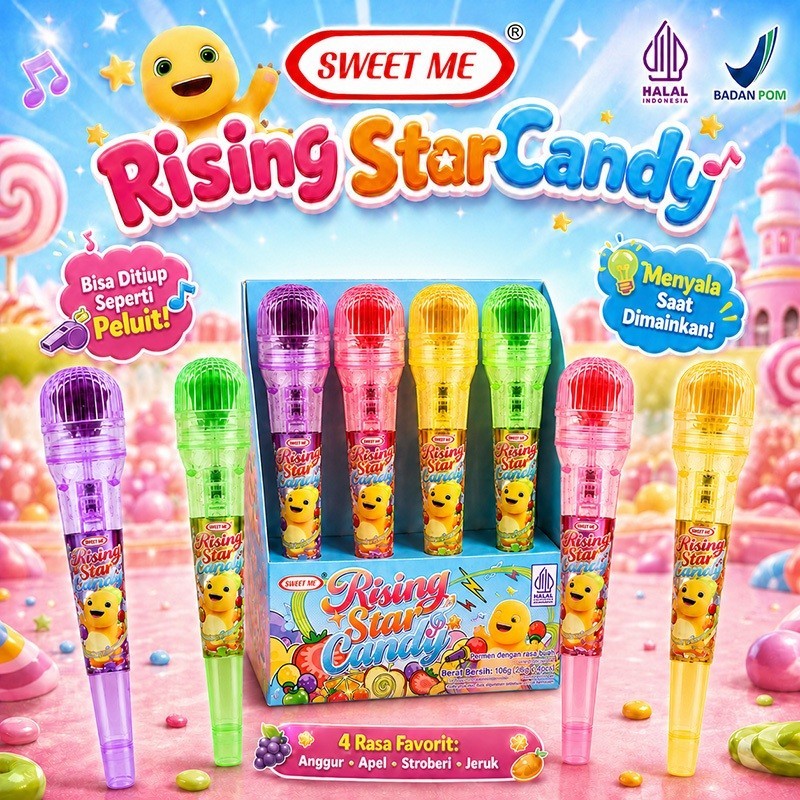 Dengan lampu, dengan peluit, tongkat mikrofon lolipop. Camilan permen anak-anak, hadiah ulang tahun,