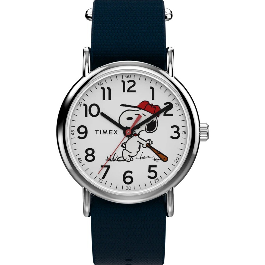 Jam Tangan Unisex Timex TW2Y51400NN White Dial Peanuts® x Timex Weekender Baseball Original