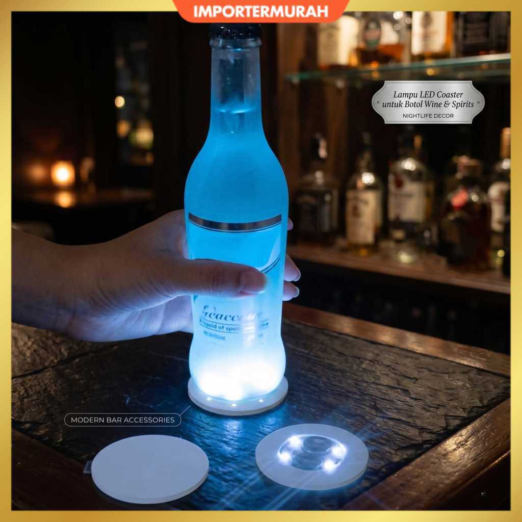Lampu Alas Botol Wine Bottle Stickers LED Coaster Light - LG230